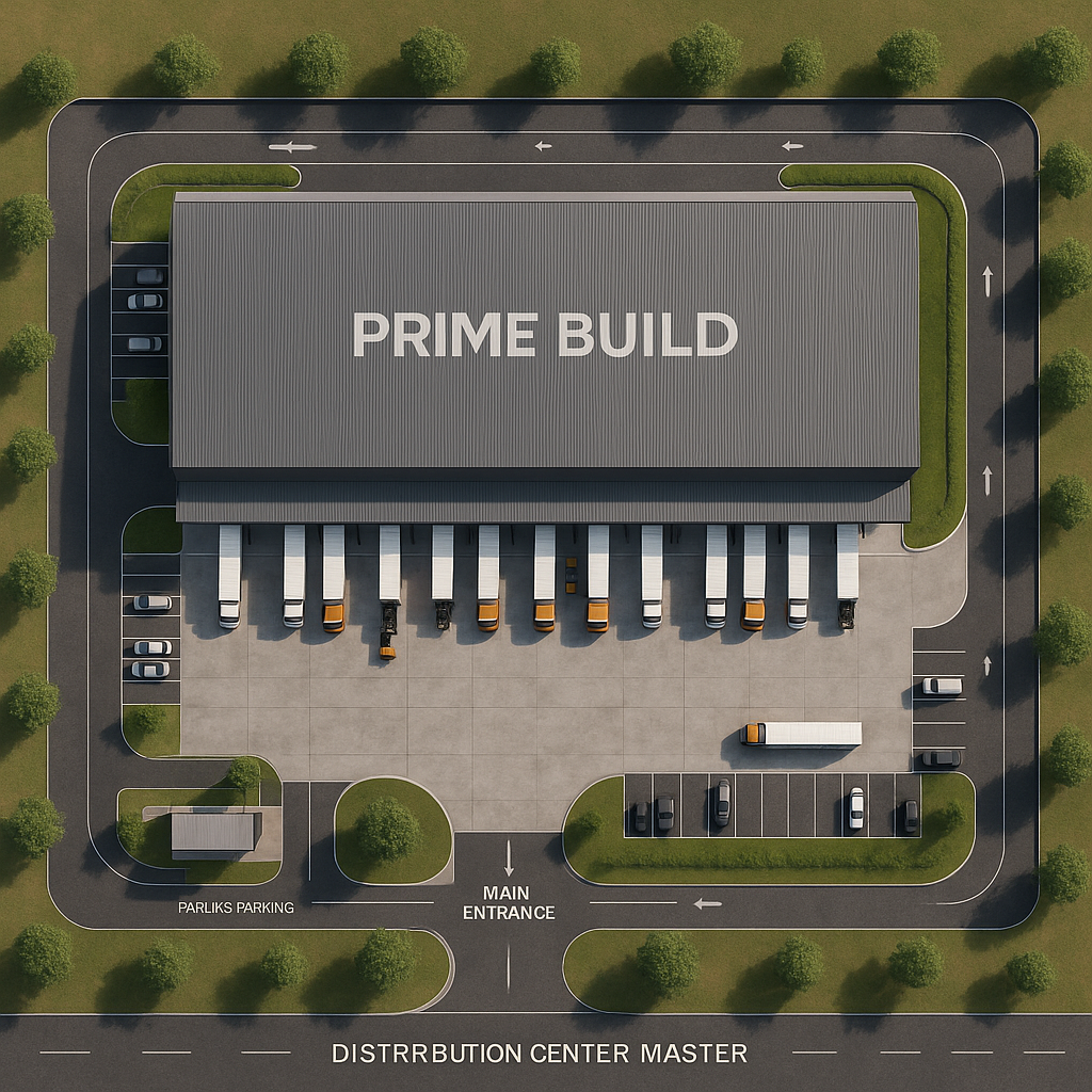 Concept Distribution Center Layout with loading bays
