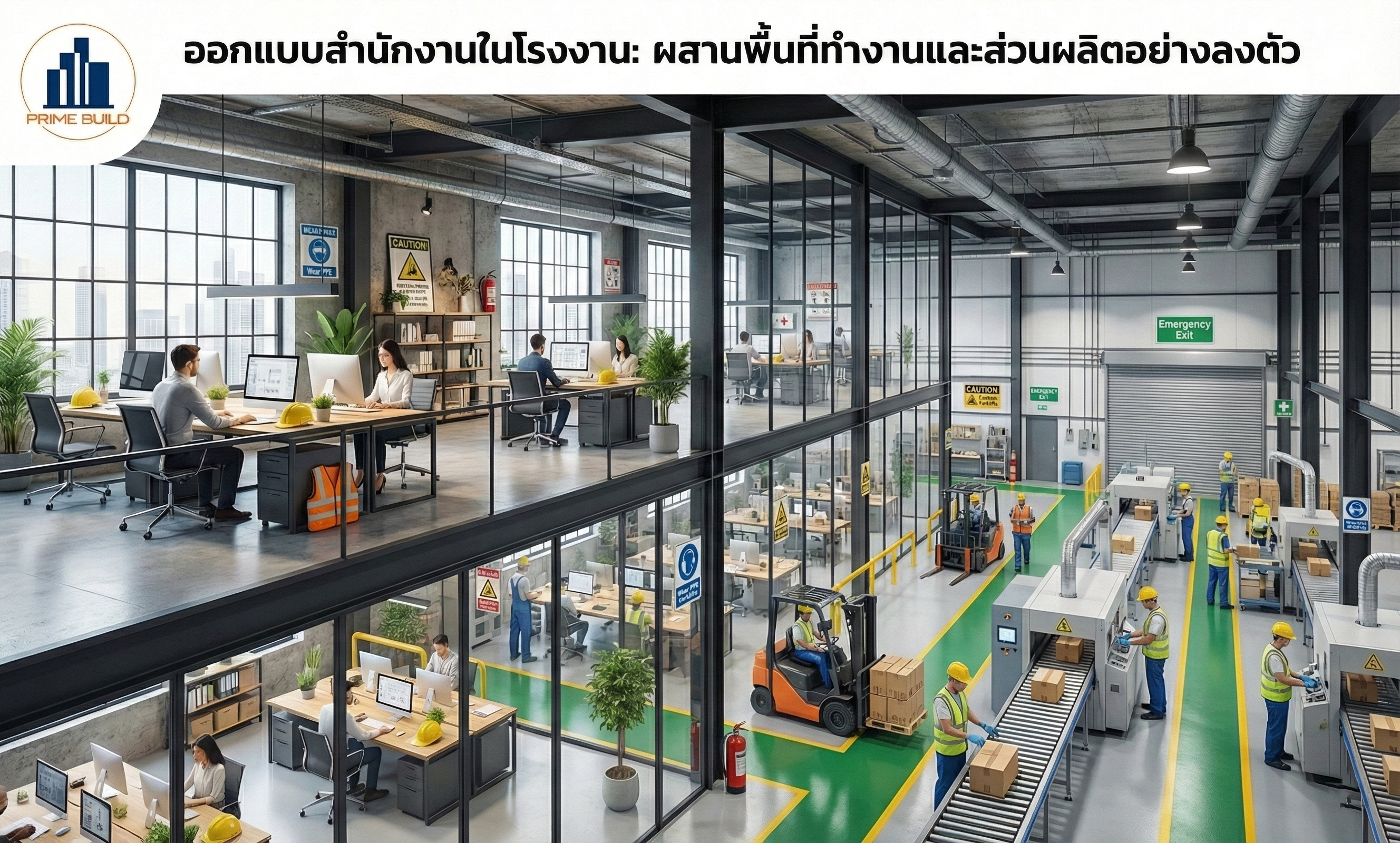 ออกแบบสำนักงานในโรงงาน: ผสานพื้นที่ทำงานและส่วนผลิตอย่างลงตัว