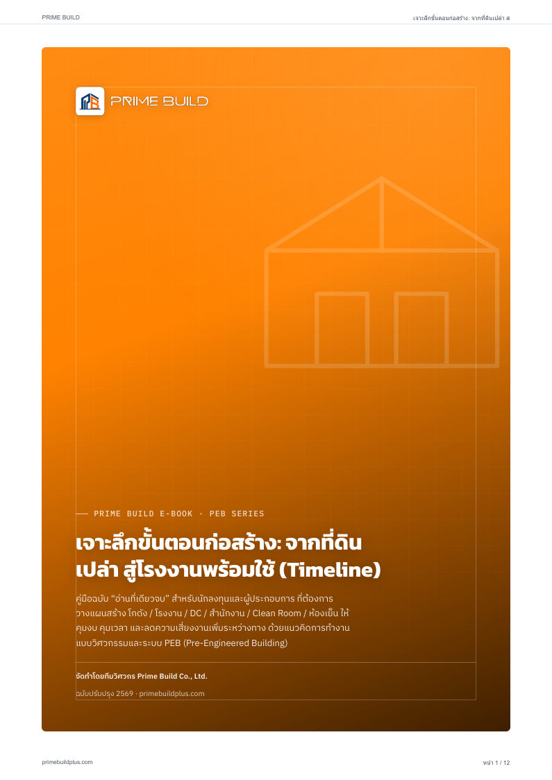 เจาะลึกขั้นตอนก่อสร้าง: จากที่ดินเปล่า สู่โรงงานพร้อมใช้ (Timeline)