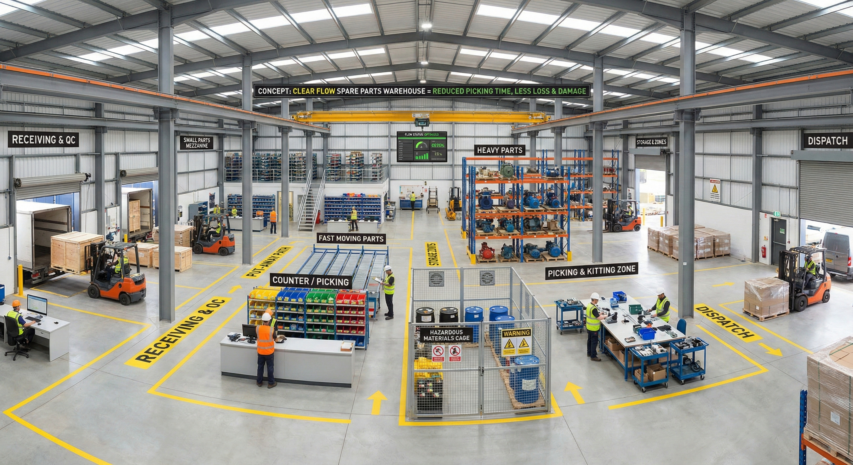 ภาพประกอบ: รถยกในคลังสินค้า