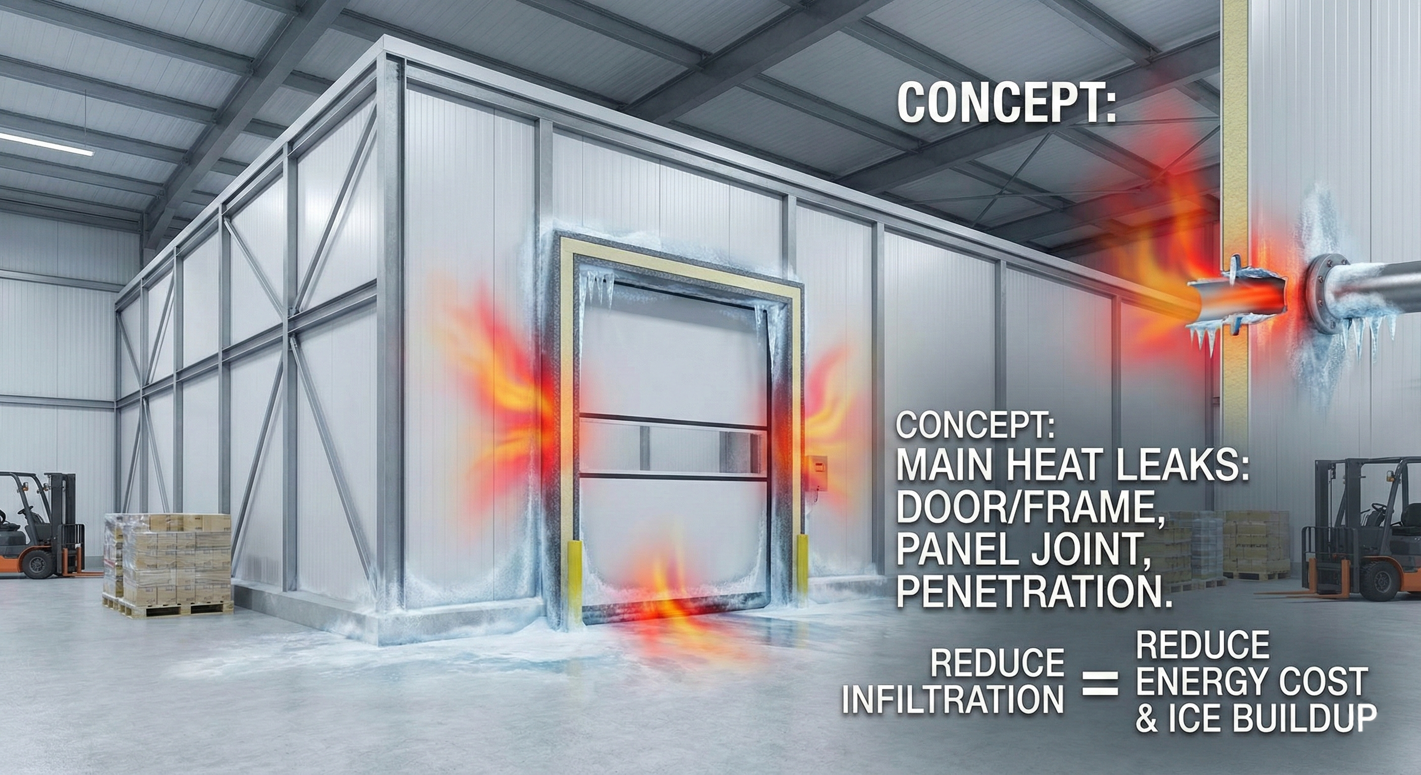 ประตูห้องเย็นและจุดรั่วที่ต้องควบคุม